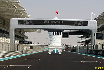 Abu Electronic advertising boards above the main F1 straight