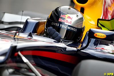 Seb Vet Sebastian Vettel behind the wheel of a Red Bull