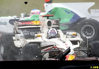 Coulthard Crash Coulthard taken out on the first lap in Brazil