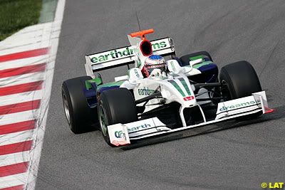 Jenson Button Button with a 2009 Front Wing Honda