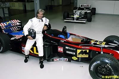 2 seat Damon Hill with the Minardi 2 Seater at a former demonstration in the UK