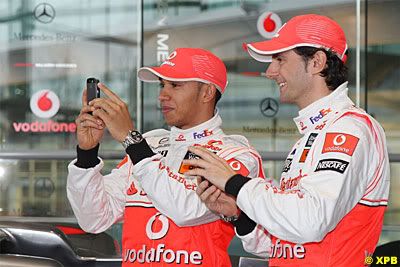 mp4 Lewis Hamilton and Pedro de La Rosa messing around for the sponsors