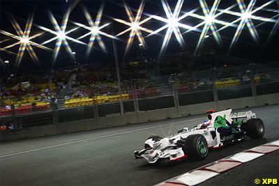 15 The RA108 under the lights in Singapore, the team finished 9th in the constructors, its worst position since the bad times of BAR