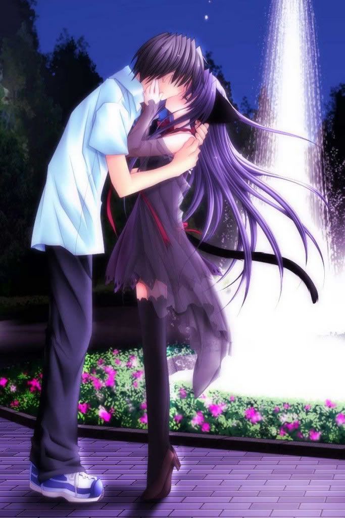 anime love. Anime :: waterfall picture by