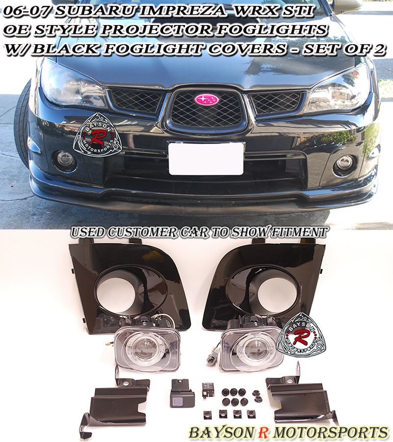 0607 Impreza WRX STI Projector Fog Lights (Clear) + Covers (Black) eBay