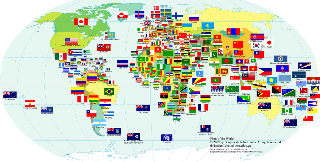карта с флагами