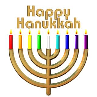 Happy Hanukkah Rainbow Menorah