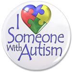 "I love someone with autism" puzzle heart design