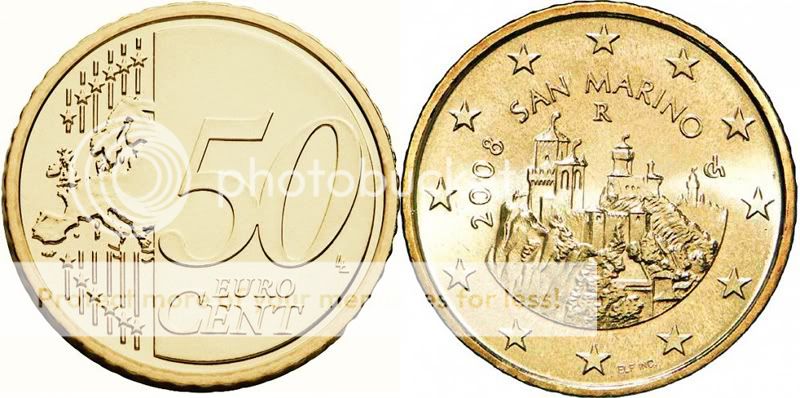San Marino 50 euro cents 2008 km#475 UNC  
