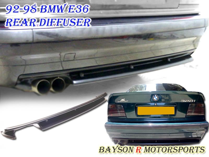 92-99 BMW E36 3-SERIES M3 STYLE REAR BUMPER DIFFUSER LIP