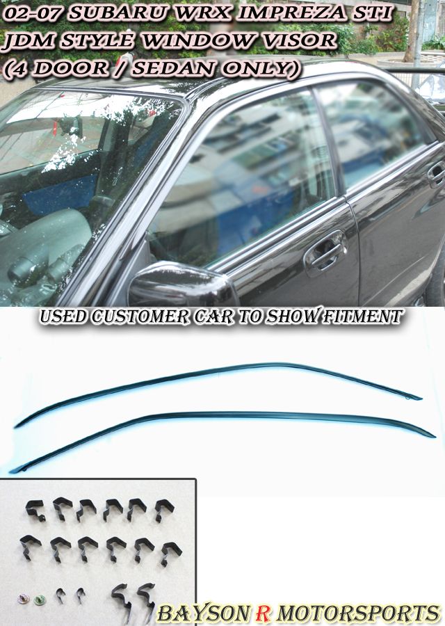 Jdm Window Rain Guard Visors Tinted Fits 02 07 Subaru Impreza